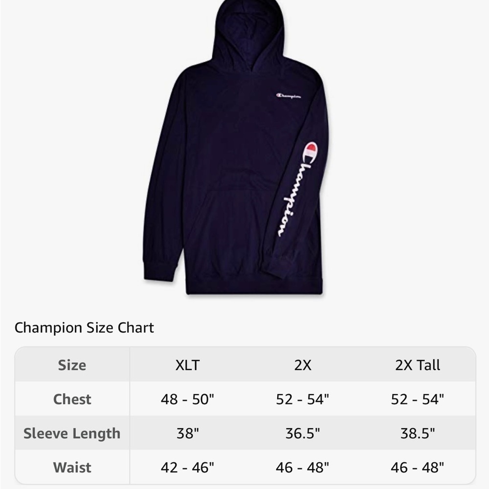 Champion Big and Tall lightweight Hoodie - Picture 4 of 4